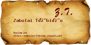 Zabolai Tóbiás névjegykártya